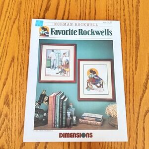 Norman Rockwell Favorite Rockwells Cross Stitch Pattern Book Dimensions 1989 VTG